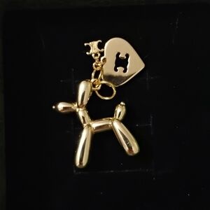 Upcycled Gold Balloon Dog Charm With Charms